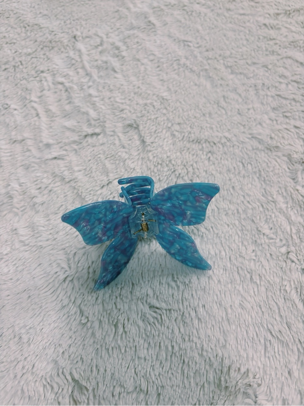 Blue Marbled Butterfly Hair Claw Clip